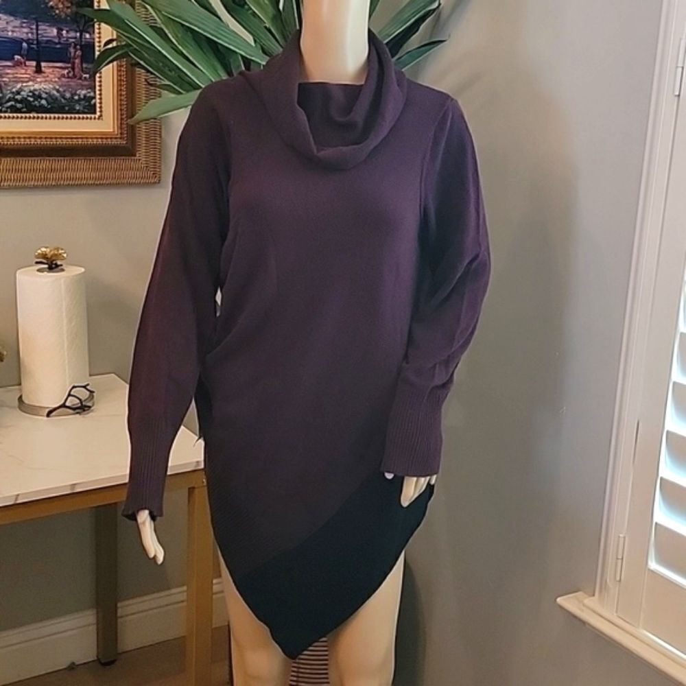 Alfani cowl Neck asymmetrical sweater size M